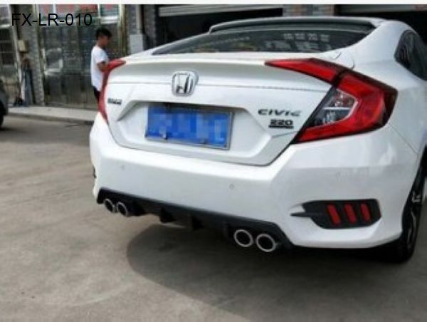 FX-LR-010: Rear Lip for Honda Civic (4 round exhaust)   |     本田思域四出后唇圆管  