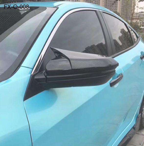 FX-O-008: Carbon Fiber Color Ox Horn Rear View Mirror Cover Trim for Honda Civic G10   |   十代本田思域  
