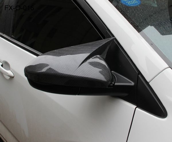 FX-O-016: Carbon Fiber Style Ox Horn Rear View Mirror Cover Trim for Chevrolet Cavalier 16-19, Chevrolet Monza Buick Excelle GT 15-20   |   16-19雪佛兰科沃兹 （科鲁泽） 15-20别克英朗