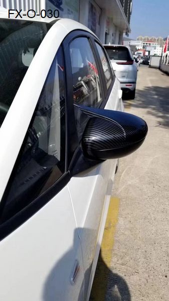 FX-O-030: Carbon Fiber Style Ox Horn Rear View Mirror Cover Trim for Honda Fit 21   |   21本田飞度  